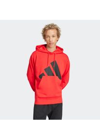 Kapuzensweatshirt adidas Sportswear "ESSENTIALS BIG LOGO FRENCH TERRY HOODIE", Herren, Gr. L, rot (pure ruby, schwarz), Obermaterial: 55% Baumwolle, 36% Polyester, 9% Viskose, angesetztes B&uuml;ndchen, Sweatshirts Kapuzensweatshirt