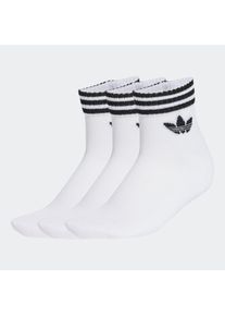 Sportsocken adidas originals "3-STREIFEN ANKLE, 3 PAAR", Herren, Gr. L (43/45), wei&szlig; (wei&szlig;, wei&szlig;, wei&szlig;), Obermaterial: 78% Baumwolle, 19% Polyester, 2% Elasthan, 1% sonstige Fasern, Socken Sportsocken, f&uuml;r vielseitige Aktivit&auml;ten, kn&ouml;chellang