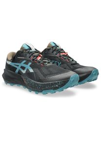 Trailrunningschuh asics "TRABUCO 14 Gore-Tex", Herren, Gr. 48, schwarz, misty pine, Synthetik, Schuhe Trailrunningschuh, wasserdicht, profiliertes Gummi-Laufsohlenprofil, mit Schn&uuml;rung