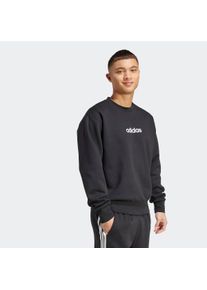 Sweatshirt adidas Sportswear "ESSENTIALS LINEAR FLEECE", Herren, Gr. S, schwarz, wei&szlig;, Obermaterial: 55% Baumwolle, 36% Polyester, 9% Viskose, normal, Rundhals, angesetztes B&uuml;ndchen, Sweatshirts Sweatshirt