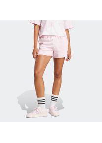 Shorts adidas Sportswear "ESSENTIALS SMALL LOGO FEELCOZY", Damen, Gr. L, N-Gr, pink (clear pink, wei&szlig;, normal, gr.), Obermaterial: 70% Baumwolle, 30% Polyester, Hosen Shorts
