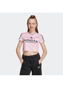 T-Shirt adidas Sportswear "HOUSE OF TIRO COLORS OF KIDS CROP", M&auml;dchen, Gr. 164, schwarz (true pink, schwarz), Obermaterial: 100% Polyester, V-Ausschnitt, Shirts T-Shirt