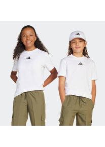 T-Shirt adidas Sportswear "ESSENTIALS KIDS", Jungen, Gr. 128, schwarz-wei&szlig; (wei&szlig;, schwarz), Obermaterial: 100% Baumwolle, normal, Rundhals, Shirts T-Shirt, f&uuml;r Kinder, mit Rundhalsausschnitt, ohne Verschluss, pflegeleicht