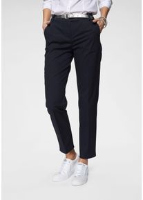 Marc O'Polo Chinohose MARC O'POLO "Torne", Damen, Gr. 44, N-Gr, blau (thunder blau), Web, Obermaterial: 97% Baumwolle, 3% Elasthan, unifarben, tailored fit kn&ouml;chellang, Hosen Chinohose, mit klassischen B&uuml;gelfalten f&uuml;r mehr Eleganz, Topseller