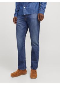 Jack & Jones Loose-fit-Jeans JACK & JONES "JJICHRIS JJORIGINAL SBD 921 SN", Herren, Gr. 32, L&auml;nge 34, blau (blau denim2), Denim/Jeans, Obermaterial: 100% Baumwolle, leichte Abriebeffekte, loose fit lang, Jeans Loose-fit-Jeans, Baumwolle, loose fit