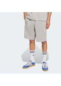 Shorts adidas originals "ESSENTIALS TREFOIL", Herren, Gr. M, N-Gr, grau (medium grau heather, wei&szlig;, normal, gr.), Obermaterial: 100% Baumwolle, Hosen Shorts, Essential Sweat Shorts mit Logo, aus weichem French-Terry Material