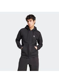 Kapuzensweatshirt adidas originals "TREFOIL ESSENTIALS", Herren, Gr. S, schwarz, Obermaterial: 70% Baumwolle, 30% Polyester, angesetztes B&uuml;ndchen, Sweatshirts Kapuzensweatshirt, Full Zip Hoddie, Kapuzenpullover, Kapuzenjacke mit Rei&szlig;verschluss