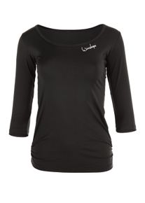 3/4-Arm-Shirt WINSHAPE "figurbetontes &frac34;-Arm Shirt AET107", Damen, Gr. M, schwarz, 80% Polyester, 20% Elasthan, U-Boot-Ausschnitt, Shirts 3/4-Arm-Shirt, Skinny Fit