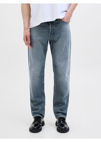 Jack & Jones Loose-fit-Jeans JACK & JONES "JJICHRIS JJORIGINAL SBD 921 SN", Herren, Gr. 33, L&auml;nge 32, blau (blau, denim), Denim/Jeans, Obermaterial: 100% Baumwolle, leichte Abriebeffekte, loose fit lang, Jeans Loose-fit-Jeans, Baumwolle, loose fit
