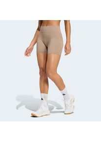 Shorts adidas Performance "WORKOUT ESSENTIALS LEGGINGS, GESTRICKT, 10 CM", Damen, Gr. L, N-Gr, chalky braun, normal, gr., Obermaterial: 74% Polyamid, 20% Polyester, 6% Elasthan, Hosen Shorts, f&uuml;r Training, mit CLIMACOOL Technologie, schnell trocknend