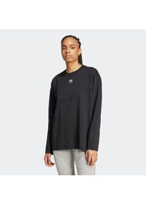 Langarmshirt adidas originals "ESSENTIALS LONGSLEEVE", Damen, Gr. XL, schwarz, Obermaterial: 100% Baumwolle, Rundhals, Shirts Langarmshirt, lockerer Schnitt, Langarm, aus Baumwolljersey