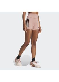Shorts adidas Performance "OPTIME 3-STREIFEN KURZE LEGGINGS", Damen, Gr. XS, L&auml;nge 5, rosa (warm clay, innenbeinl&auml;nge ca. 13 cm), Obermaterial: 77% Polyester, 23% Elasthan, Hosen Shorts, sportlicher Stil, f&uuml;r Sport, mit Elasthan, leichtes Material