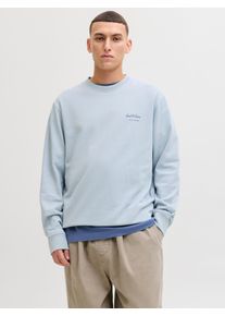 Jack & Jones Sweatshirt JACK & JONES "JJEARCHIVE GRAPHIC SWEAT CREW NECK NOOS", Herren, Gr. XL, celestial blau, angeraute Sweatware, Obermaterial: 80% Baumwolle, 20% Polyester, bedruckt, normal, Rundhals, Rippb&uuml;ndchen, Sweatshirts Sweatshirt, Baumwollmischung, relaxed fit