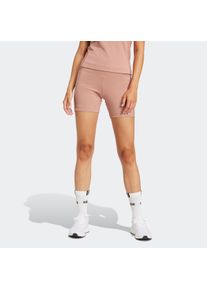 Shorts adidas Sportswear "ALL SZN RIB HIGH-WAIST KURZE LEGGINGS", Damen, Gr. M, N-Gr, warm clay, warm clay, normal, gr., Obermaterial: 45% Baumwolle, 45% Viskose, 10% Elasthan, Hosen Shorts