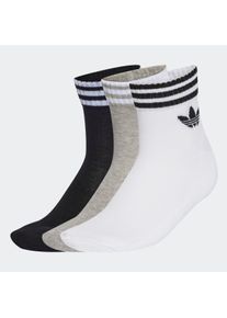 Sportsocken adidas originals "3-STREIFEN ANKLE, 3 PAAR", Herren, Gr. M (40/42), schwarz-wei&szlig; (wei&szlig;, medium grau heather, schwarz), Obermaterial: 78% Baumwolle, 19% Polyester, 2% Elasthan, 1% sonstige Fasern, Socken Sportsocken, f&uuml;r vielseitige Aktivit&auml;ten, kn&ouml;chellang