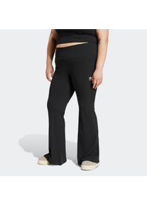 Leggings adidas originals "ESSENTIALS RIB FLARED &ndash; GROSSE GR&Ouml;SSEN", Damen, Gr. 1X, N-Gr, schwarz (schwarz, normal, gr.), Obermaterial: 46% Baumwolle, 45% Viskose, 9% Elasthan, Hosen Leggings, aus geripptem Material und mit ausgestelltem Bein