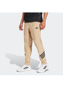 Sporthose adidas Performance "ICON 3-STREIFEN WOVEN", Herren, Gr. XL, N-Gr, schwarz (warm sandstone, schwarz, normal, gr.), Obermaterial: 87% Polyester, 13% Elasthan, Hosen Sporthose