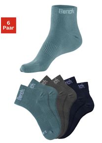 Sportsocken Bench., Herren, Gr. 43-46, bunt (2x dunkel mint, 2x grau, 2x marine), Baumwollmischung, unifarben, elastisch, Socken Sportsocken, mit antibakterieller Feuchtigkeitsregulierung, Topseller