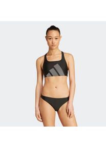 Bustier-Bikini adidas Performance "BIG BARS BIKINI-SET MIT C-F&Ouml;RMIGEM R&Uuml;CKEN", Damen, Gr. 44, N-Gr, schwarz, Obermaterial: 78% Polyamid, 22% Elasthan, Bikini-Sets Bustier-Bikini