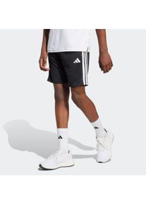 Shorts adidas Sportswear "TRAIN ESSENTIALS 3-STREIFEN KIDS", Damen, Gr. 116, N-Gr, schwarz-wei&szlig; (schwarz, wei&szlig;,), Obermaterial: 100% Polyester, Hosen Shorts