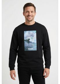 Sweatshirt HUGO BLUE "Nofintex", Herren, Gr. XL, schwarz001, Sweatware, Obermaterial: 100% Baumwolle, unifarben, regular fit normal, Rundhals, B&uuml;ndchen, Sweatshirts Sweatshirt, Rundhalsausschnitt, Regular Fit, Foto-Druck