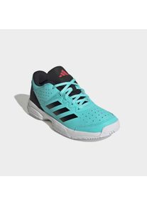Hallenschuh adidas Performance "COURT STABIL", Jungen, Gr. 38,5, flash aqua, core schwarz, ftwr wei&szlig;, Synthetik, Textil, Schuhe Hallenschuh, geeignet f&uuml;r jeden Hallensport, Indoorschuhe f&uuml;r Kinder & Jugendliche