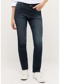 Straight-Jeans Angels "CICI", Damen, Gr. 46, L&auml;nge 32, rinse night blau used, Web, Obermaterial: 89% Baumwolle, 8% Polyester, 3% Elasthan, slim fit normal, Jeans Straight-Jeans, in Slim Fit-Passform