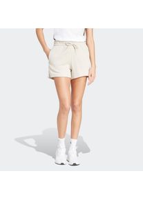 Shorts adidas Sportswear "ESSENTIALS SMALL LOGO FEELCOZY", Damen, Gr. M, N-Gr, grau (wonder aluminium, wei&szlig;, normal, gr.), Obermaterial: 70% Baumwolle, 30% Polyester, Hosen Shorts