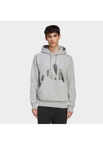 Kapuzensweatshirt adidas Sportswear "HOLIDAY 3S HOODIE", Herren, Gr. 3XL, medium grau heather, Obermaterial: 70% Baumwolle, 30% Polyester, normal, Rundhals, angesetztes B&uuml;ndchen, Sweatshirts Kapuzensweatshirt, mit gro&szlig;em BOS Branding, festliches Design, mit Rundhalsausschnitt