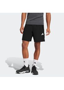 Shorts adidas Performance "TRAIN ESSENTIALS WOVEN M&Eacute;LANGE", Herren, Gr. S, L&auml;nge 7, schwarz (schwarz melange, innenbeinl&auml;nge ca. 18 cm), Obermaterial: 100% Polyester, Hosen Shorts, f&uuml;r Training und sportliche Aktivit&auml;ten, mit Rei&szlig;verschlusstaschen