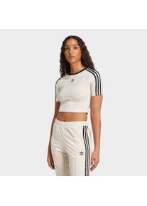 T-Shirt adidas originals "SNAKESKIN 3-STREIFEN BABY", Damen, Gr. L, wei&szlig; (wonder wei&szlig;, multicolor), Obermaterial: 93% Baumwolle, 7% Elasthan, Shirts T-Shirt, schmale Passform, k&uuml;rzerer Schnitt, mit kontrastierenden 3-Streifen