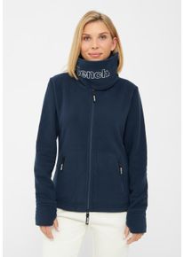 Fleecejacke Bench. "FUNNEL", Damen, Gr. 42, blau (navy), Fleece, Obermaterial: 100% Polyester, Glanzfaden, unifarben, schmal normal, Jacken Fleecejacke, mit Glitzerstickerei, Topseller