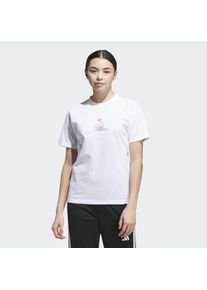T-Shirt adidas Sportswear "SEASONAL ESSENTIALS CUPCAKE GRAPHIC", Damen, Gr. XS, wei&szlig;, Obermaterial: 100% Baumwolle, Shirts T-Shirt, sportlicher Stil, ohne Verschluss, mit Cupcake-Motiv