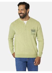 Rundhalspullover Jan Vanderstorm "Pullover ENDRICH", Herren, Gr. XL, gr&uuml;n (hellgr&uuml;n), Obermaterial: 100% Baumwolle CO., Pullover Rundhalspullover