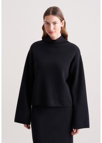 Strickpullover Seidensticker, Damen, Gr. M, schwarz, 80% Wolle, 15% Polyamid, 5% Kaschmir, oversize, ohne Ausschnitt, Pullover Strickpullover, 1/1 Rollkragen