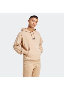 Kapuzensweatshirt adidas Sportswear "ESSENTIALS FEELCOZY FRENCH TERRY HOODIE", Herren, Gr. L, warm sandstone, schwarz, Obermaterial: 70% Baumwolle, 30% Polyester, normal, Rundhals, angesetztes B&uuml;ndchen, Sweatshirts Kapuzensweatshirt