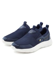 Sneaker John Devin "Freizeitschuh, Halbschuh, Slipper, Turnschuh, Slip-On-Sneaker", Herren, Gr. 47, blau (marine), Obermaterial: 70% Textilmaterial, 30% Lederimitat. Decksohle: 100% Textilmaterial. Futter: 100% Textilmaterial. Laufsohle: 100% Synthetik, unifarben, Basic, Schuhe Sneaker, zum Reinschl&uuml;pfen Unisex VEGAN