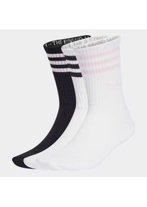 Sportsocken adidas originals "3-STREIFEN CREW 3ER-PACK", Herren, Gr. XL (46/48), wei&szlig;, schwarz, clear pink, Obermaterial: 49% Baumwolle, 48% Polyester, 2% Elasthan, 1% sonstige Fasern, Socken Sportsocken, f&uuml;r Laufen, kn&ouml;chellang, mit 3-Streifen und Trefoil Logo