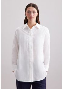 Longbluse Seidensticker, Damen, Gr. S (36), ecru, 100% Baumwolle, unifarben, oversize, ohne Ausschnitt, Blusen Longbluse, 1/1 Kragen Uni