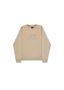 Sweater Alpha Industries "Basic Sweatshirt Carbon", Herren, Gr. L, beige (vintage sand), Obermaterial: 80% Baumwolle, 20% Polyester, regular fit, Sweatshirts Sweater