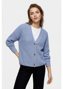 Strickjacke Only CARMAKOMA "CARCAROL NICE L/S CARDIGAN KNT NOOS", Herren, Gr. L, blau heron, Strick, Obermaterial: 100% Polyacryl, unifarben, regular fit h&uuml;ftlang, V-Ausschnitt, Rippb&uuml;ndchen, Strickjacken Strickjacke, Topseller