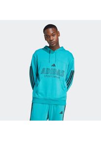 Kapuzensweatshirt adidas Sportswear "HOUSE OF TIRO FRENCH TERRY HOODIE", Herren, Gr. 3XL, pure teal, schwarz, Obermaterial: 70% Baumwolle, 30% Polyester, angesetztes B&uuml;ndchen, Sweatshirts Kapuzensweatshirt