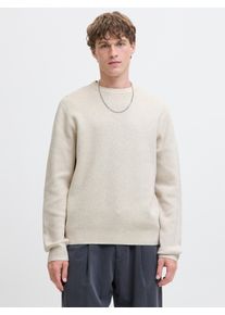 Jack & Jones Rundhalspullover JACK & JONES "JPRBLAMILANO STITCH KNIT CREW NECK SN", Herren, Gr. XL, cloud dancer detail:melange, Strick, Obermaterial: 100% Baumwolle, meliert, relaxed fit normal, Rundhals, B&uuml;ndchen, Pullover Rundhalspullover, Baumwolle, relaxed fit