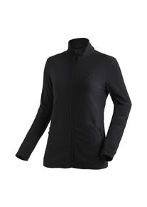 Fleecejacke Maier Sports "Denise Jacket W", Damen, Gr. 42, schwarz, 100% Polyester, hoch geschlossener Ausschnitt, Jacken Fleecejacke, Damen Midlayer, atmungsaktiv schnelltrocknend, Full-Zip, Regular fit