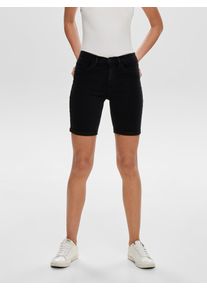 Shorts Only "ONLRAIN &ndash; Shorts mit Push-up-Effekt und Umschlagsaum", Damen, Gr. S (36), N-Gr, schwarz, Web, Obermaterial: 53% Viskose (LENZING&trade; ECOVERO&trade;), 29% Baumwolle, 17% Polyester, 1% Elasthan, unifarben, skinny fit, Hosen Shorts, unifarben, casual, skinny fit, Denim, Eingrifftaschen