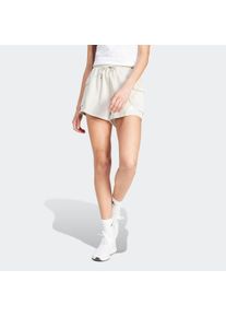 Shorts adidas Sportswear "ESSENTIALS SMALL LOGO FRENCH TERRY", Damen, Gr. XXL, N-Gr, grau (wonder aluminium, wei&szlig;, normal, gr.), Obermaterial: 70% Baumwolle, 30% Polyester, Hosen Shorts, lockere Passform, mit Kordelverschluss, aus weichem French Terry