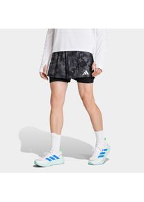 Laufshorts adidas Performance "ADI365 SPRAY DYE 2IN1", Herren, Gr. XL, N-Gr, grau four, normal, gr., Obermaterial: 100% Polyamid, Hosen Laufshorts