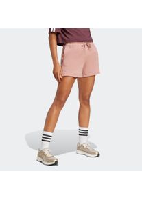 Shorts adidas Sportswear "ESSENTIALS SMALL LOGO FEELCOZY", Damen, Gr. XL, N-Gr, rosa (warm clay, wei&szlig;, normal, gr.), Obermaterial: 70% Baumwolle, 30% Polyester, Hosen Shorts