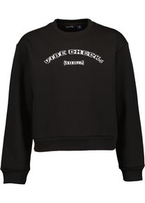 Sweatshirt Blue Seven, M&auml;dchen, Gr. 164, schwarz, Sweatware, Obermaterial: 80% Baumwolle, 20% Polyester, bedruckt, regular fit h&uuml;ftlang, Rundhals, Rippb&uuml;ndchen, Sweatshirts Sweatshirt, mit Frontmotiv