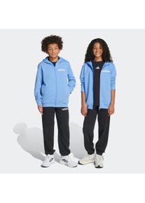 Trainingsanzug adidas Sportswear "ESSENTIALS KINDER", Damen, Gr. 176, blau (blau fusion, wei&szlig;), Obermaterial: 52% Baumwolle, 48% Polyester, Sportanz&uuml;ge Trainingsanzug, zweiteilig, aus Baumwolle und Polyester, weiches French Terry